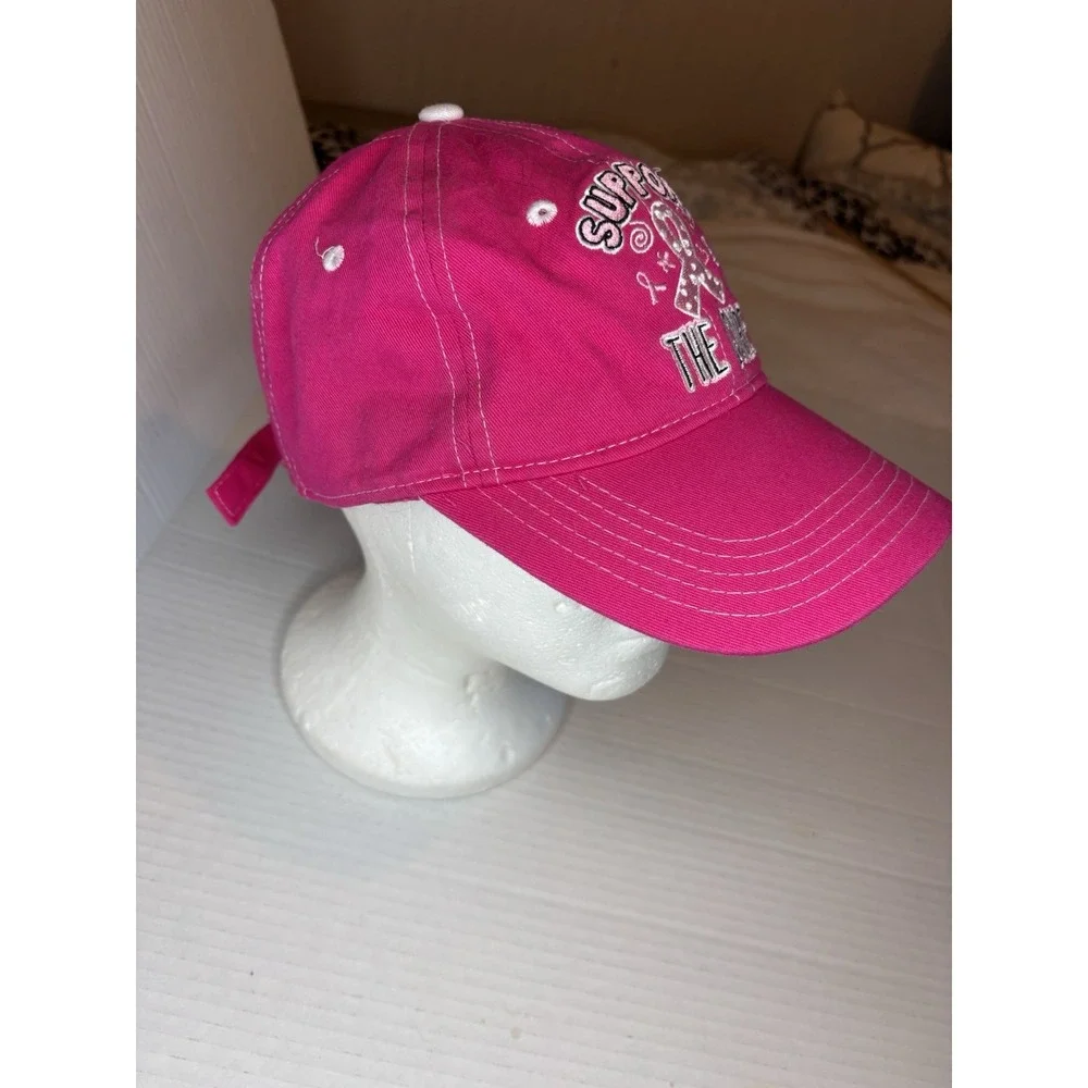 Support The Cure Breast Cancer Pink Ribbon Hat
